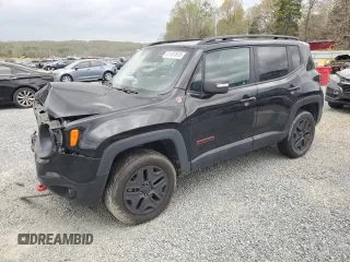 2018 Jeep Renegade Trailhawk z VIN ZACCJBCB3JPH19015, wystawiony jako Copart lot #51107615 z przebiegiem 57 517 mil mil oraz Szkoda całkowita • Salvage title. Historia ofert i sprzedaży dostępna na DreamBid. Obrazek 1.