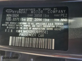 2025 Hyundai Elantra SEL Sport with VIN KMHLM4DG9SU935041, listed as a Copart auction lot 47364845 with 106 mi miles and Salvage Title. Bid and sale history available at carsss.com. Image 15.