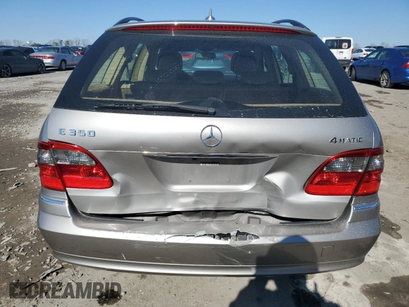 2009 Mercedes-Benz E 350 with VIN WDBUH87X09B444541, listed as a Copart auction lot 46111415 with 141,471 mi miles and Salvage Title. Bid and sale history available at DreamBid. Image 6.