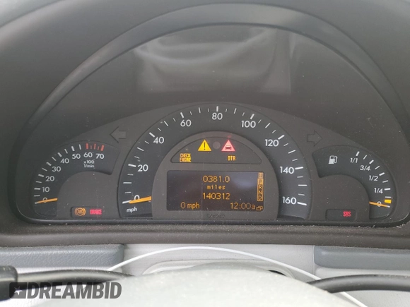2002 Mercedes-Benz C 230/260/280/320 with VIN WDBRF64J02F194555, listed as a Copart auction lot 42923725 with 140,312 mi miles and Salvage Title. Bid and sale history available at DreamBid. Image 9.