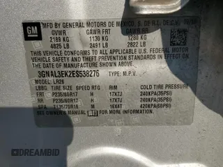 2014 Chevrolet Captiva Sport LT with VIN 3GNAL3EK2ES538276, listed as a Copart auction lot 75681384 with 114,648 mi miles and Salvage Title. Bid and sale history available at DreamBid. Image 13.