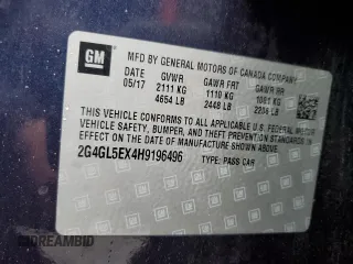 2017 Buick Regal Sport Touring with VIN 2G4GL5EX4H9196496, listed as a Copart auction lot 52762705 with 54,553 mi miles and Salvage Title. Bid and sale history available at DreamBid. Image 12.