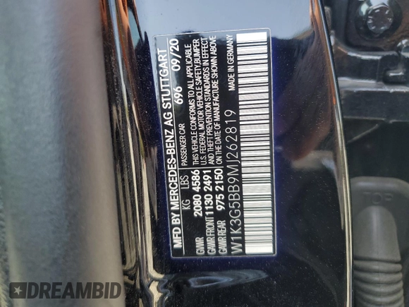 2021 Mercedes-Benz A 35 AMG z VIN W1K3G5BB9MJ262819, wystawiony jako Copart lot #53838935 z przebiegiem 42 458 mil mil oraz Szkoda całkowita • Salvage title. Historia ofert i sprzedaży dostępna na DreamBid. Obrazek 12.