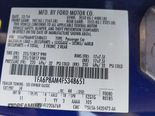 2015 Ford Mustang V6 с VIN 1FA6P8AM4F5348651, выставлен на аукционе IAAI как лот 42572314 с пробегом 86 167 миль миль и . История ставок и продаж доступна на DreamBid. Изображение 9.