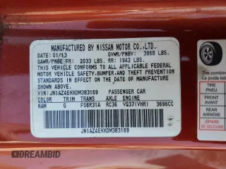 2013 Nissan 370Z Touring z VIN JN1AZ4EHXDM383169, wystawiony jako Copart lot #59787045 z przebiegiem 76 601 mil mil oraz Szkoda całkowita • Salvage title. Historia ofert i sprzedaży dostępna na DreamBid. Obrazek 12.