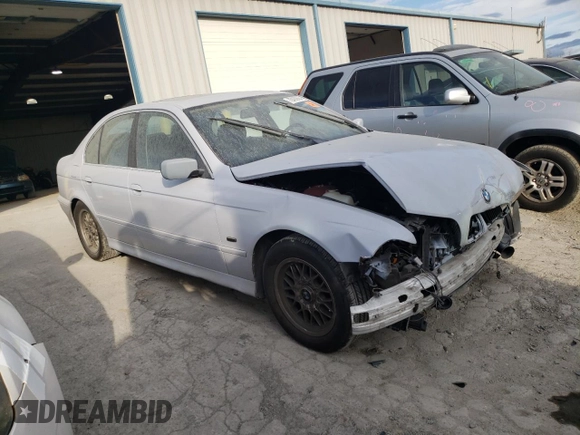 2001 BMW 5 Series 525iA with VIN WBADT43491GX22443, listed as a Copart auction lot 79480564 with 0 mi miles and Salvage Title. Bid and sale history available at carsss.com. Image 4.