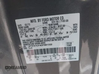 2013 Ford F-150 XL with VIN 1FTFX1CF4DFB61322, listed as a IAAI auction lot 42216887 with 107,136 mi miles and . Bid and sale history available at DreamBid. Image 9.