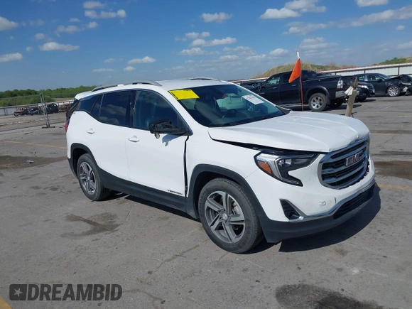 2021 GMC Terrain SLT with VIN 3GKALPEV7ML391587, listed as a IAAI auction lot 42281436 with 93,553 mi miles and . Bid and sale history available at DreamBid. Image 1.