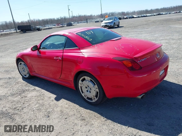 2002 Lexus SC 430 with VIN JTHFN48Y820003808, listed as a IAAI auction lot 41854770 with Not Provided miles and . Bid and sale history available at DreamBid. Image 3.