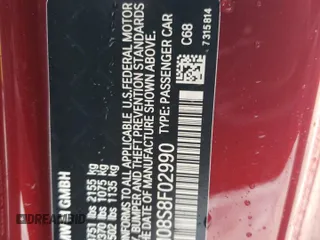 2025 BMW M2 with VIN 3MF23DM08S8F02990, listed as a Copart auction lot 46709765 with 4,373 mi miles and Salvage Title. Bid and sale history available at carsss.com. Image 15.