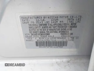 2019 Nissan Sentra SV with VIN 3N1AB7AP3KL612902, listed as a IAAI auction lot 41930893 with 105,604 mi miles and . Bid and sale history available at DreamBid. Image 9.