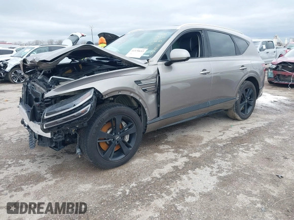 2021 Genesis GV80 with VIN KMUHCESC2MU054572, listed as a IAAI auction lot 41570653 with 62,116 mi miles and . Bid and sale history available at DreamBid. Image 2.