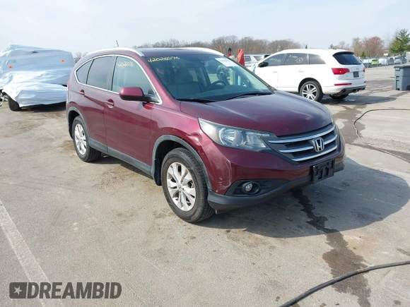 2013 Honda CR-V EX-L with VIN 5J6RM4H72DL013996, listed as a IAAI auction lot 42026076 with 184,587 mi miles. Bid and sale history available at carsss.com. Image 1.