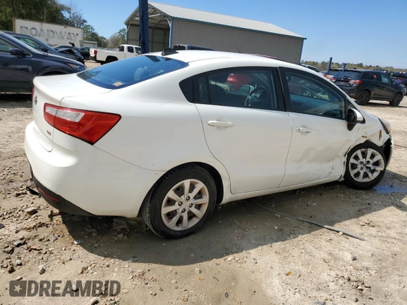 2014 Kia Rio LX with VIN KNADM4A32E6395290, listed as a Copart auction lot 48531785 with 92,582 mi miles and Salvage Title. Bid and sale history available at carsss.com. Image 3.