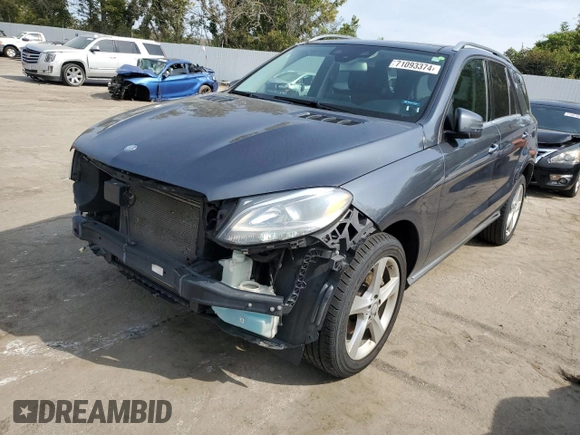 2016 Mercedes-Benz GLE 350 with VIN 4JGDA5HB2GA775644, listed as a Copart auction lot 71093374 with 114,675 mi miles and Salvage title. Bid and sale history available at DreamBid. Image 1.