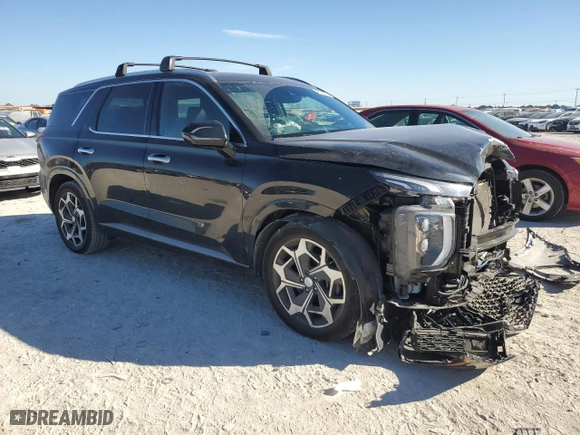 2022 Hyundai Palisade Calligraphy with VIN KM8R74HE0NU389471, listed as a Copart auction lot 46747995 with 51,704 mi miles and Salvage Title. Bid and sale history available at carsss.com. Image 4.