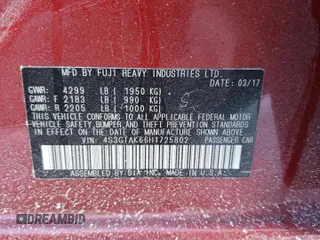 2017 Subaru Impreza Special Sports with VIN 4S3GTAK66H1725802, listed as a Copart auction lot 42935115 with 50,588 mi miles and Salvage title. Bid and sale history available at DreamBid. Image 14.