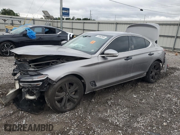 2022 Genesis G70 2.0T with VIN KMTG34TA2NU093249, listed as a Copart auction lot 73362604 with 55,844 mi miles and Salvage Title. Bid and sale history available at carsss.com. Image 1.