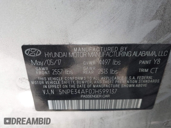 2018 Hyundai Sonata SEL z VIN 5NPE34AF0JH599137, wystawiony jako IAAI lot #41865261 z przebiegiem 63 719 mil mil oraz . Historia ofert i sprzedaży dostępna na DreamBid. Obrazek 9.