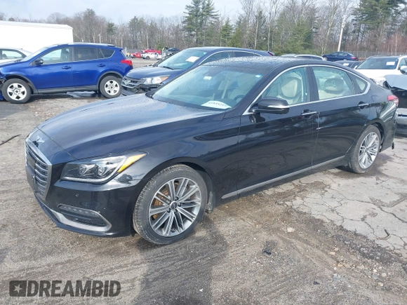 2018 Genesis G80 3.8L with VIN KMHGN4JE0JU246022, listed as a IAAI auction lot 41855219 with 106,277 mi miles. Bid and sale history available at carsss.com. Image 20.