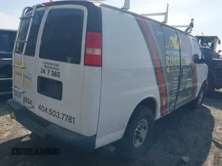 2014 Chevrolet Express Cargo Van with VIN 1GCWGFCA8E1199409, listed as a IAAI auction lot 41936092 with 304,367 mi miles. Bid and sale history available at carsss.com. Image 4.