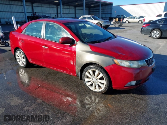 2012 Kia Forte SX with VIN KNAFW4A33C5595018, listed as a IAAI auction lot 41695047 with 187,356 mi miles. Bid and sale history available at carsss.com. Image 1.