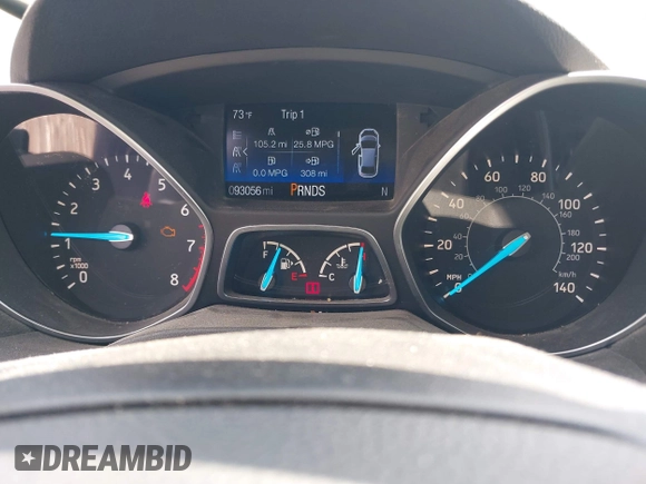 2017 Ford Escape Titanium with VIN 1FMCU0J99HUB23567, listed as a IAAI auction lot 42127795 with 93,056 mi miles. Bid and sale history available at carsss.com. Image 7.