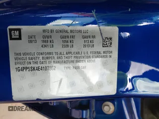 2014 Buick Verano with VIN 1G4PP5SK4E4107862, listed as a IAAI auction lot 42612334 with 97,540 mi miles and . Bid and sale history available at DreamBid. Image 9.