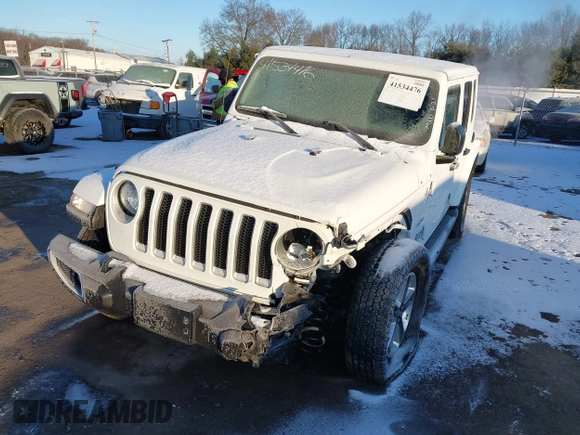 2021 Jeep Wrangler Unlimited Sahara with VIN 1C4HJXEG2MW827385, listed as a IAAI auction lot 41534476 with 29,489 mi miles and . Bid and sale history available at DreamBid. Image 17.