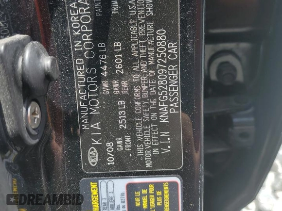 2009 Kia Rondo LX with VIN KNAFG528097250880, listed as a Copart auction lot 52632615 with 127,228 mi miles and Salvage Title. Bid and sale history available at carsss.com. Image 13.