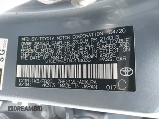 2021 Toyota Corolla LE with VIN JTDEPMAE1MJ118836, listed as a IAAI auction lot 41261340 with 1 mi miles. Bid and sale history available at carsss.com. Image 9.