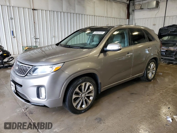 2014 Kia Sorento SX with VIN 5XYKW4A77EG492229, listed as a Copart auction lot 53852435 with 203,390 mi miles and Clean Title. Bid and sale history available at carsss.com. Image 1.