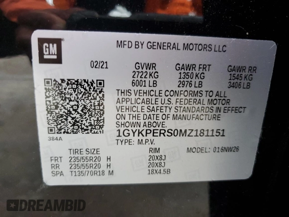 2021 Cadillac XT6 Premium Luxury z VIN 1GYKPERS0MZ181151, wystawiony jako Copart lot #78808104 z przebiegiem 31 697 mil mil oraz Szkoda całkowita • Salvage title. Historia ofert i sprzedaży dostępna na DreamBid. Obrazek 15.