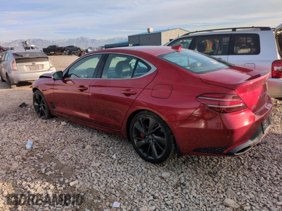 2022 Genesis G70 3.3T z VIN KMTG54TE3NU088591, wystawiony jako Copart lot #85343234 z przebiegiem 43 764 mil mil oraz Szkoda całkowita • Salvage title. Historia ofert i sprzedaży dostępna na DreamBid. Obrazek 2.