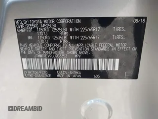 2018 Toyota RAV4 XLE with VIN JTMWFREV9JJ203353, listed as a IAAI auction lot 42129995 with 41,806 mi miles and . Bid and sale history available at DreamBid. Image 9.