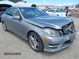 2014 Mercedes-Benz C-Class C 250 Sport with VIN WDDGF4HB3EG201759, listed as a IAAI auction lot 41828314 with 111,161 mi miles. Bid and sale history available at carsss.com. Image 1.