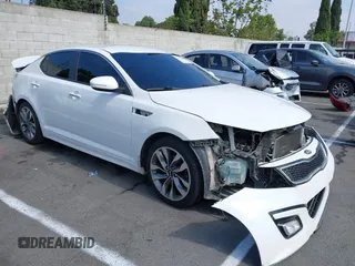 2015 Kia Optima SX with VIN 5XXGR4A73FG372592, listed as a IAAI auction lot 42575509 with 148,043 mi miles and . Bid and sale history available at DreamBid. Image 1.
