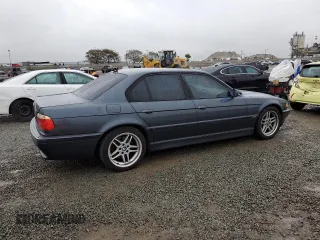 2001 BMW 7 Series 740iA with VIN WBAGG83401DN84365, listed as a Copart auction lot 44986475 with 0 mi miles and Salvage Title. Bid and sale history available at carsss.com. Image 3.