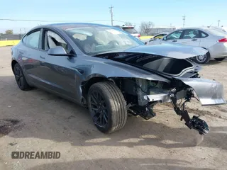 2025 Tesla Model 3 Long Range with VIN 5YJ3E1EB4SF873799, listed as a IAAI auction lot 41548818 with 2,129 mi miles and . Bid and sale history available at DreamBid. Image 1.