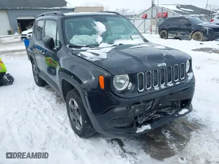 2018 Jeep Renegade Sport with VIN ZACCJBAB4JPH18555, listed as a IAAI auction lot 41616049 with 77,663 mi miles. Bid and sale history available at carsss.com. Image 1.
