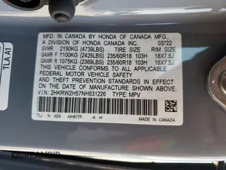 2022 Honda CR-V EX with VIN 2HKRW2H57NH631226, listed as a Copart auction lot 58745802 with 15,831 mi miles. Bid and sale history available at carsss.com. Image 10.