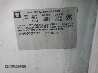 2012 Buick Regal с VIN 2G4GR5EK3C9125799, выставлен на аукционе Copart как лот 53996575 с пробегом 202 385 миль миль и Списание • Salvage title. История ставок и продаж доступна на DreamBid. Изображение 12.