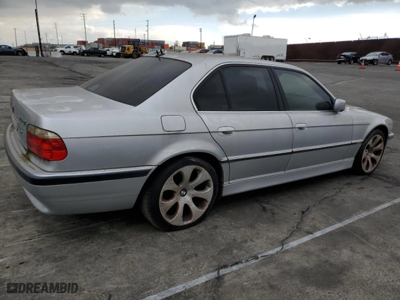 2001 BMW 7 Series 740iA with VIN WBAGG83451DN84085, listed as a Copart auction lot 43478885 with 0 mi miles and Clean Title. Bid and sale history available at carsss.com. Image 3.