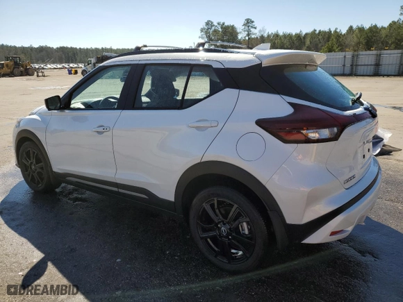 2024 Nissan Kicks SR with VIN 3N1CP5DV1RL557806, listed as a Copart auction lot 45483105 with 9,507 mi miles and Salvage Title. Bid and sale history available at carsss.com. Image 2.