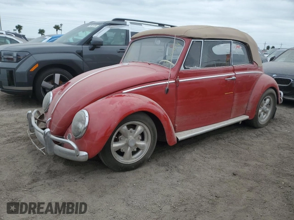 1965 Volkswagen Beetle with VIN 3364004, listed as a Copart auction lot 75647994 with 95,406 mi miles and Salvage Title. Bid and sale history available at DreamBid. Image 1.