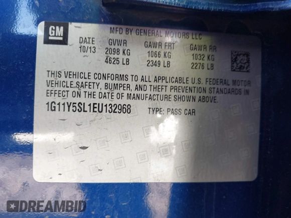 2014 Chevrolet Impala LS with VIN 1G11Y5SL1EU132968, listed as a IAAI auction lot 41663522 with 170,717 mi miles and . Bid and sale history available at DreamBid. Image 9.