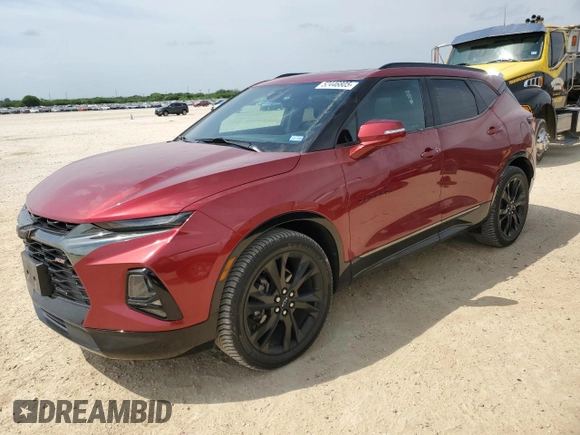2020 Chevrolet Blazer RS z VIN 3GNKBERS0LS649337, wystawiony jako Copart lot #52446805 z przebiegiem 50 280 mil mil oraz Czysty tytuł • Clean title. Historia ofert i sprzedaży dostępna na DreamBid. Obrazek 1.