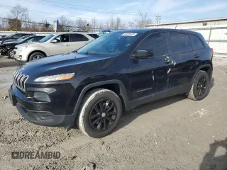 2015 Jeep Cherokee Sport with VIN 1C4PJMAB0FW773656, listed as a Copart auction lot 45496485 with 201,241 mi miles and Salvage Title. Bid and sale history available at carsss.com. Image 1.