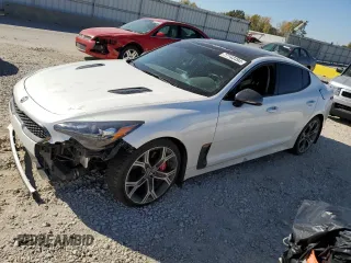 2021 Kia Stinger GT with VIN KNAE35LC2M6096326, listed as a Copart auction lot 77142494 with 37,739 mi miles and Salvage Title. Bid and sale history available at carsss.com. Image 1.