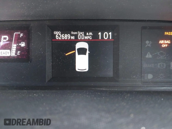 2016 Toyota Prius One with VIN JTDKDTB39G1121412, listed as a IAAI auction lot 42054091 with 62,689 mi miles and . Bid and sale history available at DreamBid. Image 7.